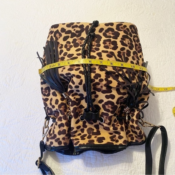 Bam Forever Drawstring Leopard Print Bucket Shoulder Crossbody Bag - Picture 10 of 16